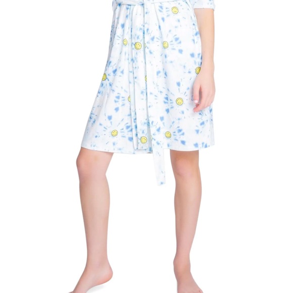 PJ Salvage Smiles Smiley Short Robe w/ Tie. XS. Like New. Sold out everywhere! - Picture 5 of 8